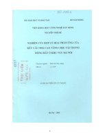 Nghiên cứu hợp lý hoá phản ứng của kết cấu nhà cao tầng chịu tải trọng động đất ở khu vực Hà Nội