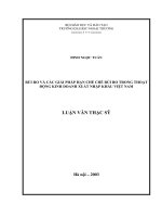Rủi ro và các giải pháp hạn chế rủi ro trong hoạt động kinh doanh xuất nhập khẩu Việt Nam
