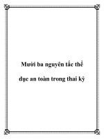 Mười ba nguyên tắc thể dục an toàn trong thai kỳ pdf