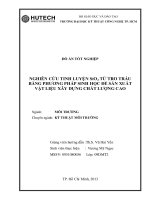 nghiên cứu tinh luyện sio2 từ tro trấu để sản xuất vật liệu xây dựng chất lượng cao