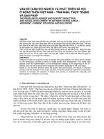VẤN ĐỀ GIẢM ĐÓI NGHÈO VÀ PHÁT TRIỂN XÃ HỘI Ở NÔNG THÔN VIỆT NAM − TẦM NHÌN, THỰC TRẠNG VÀ GIẢI PHÁP pdf