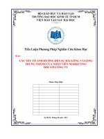 CÁC YẾU TỐ ẢNH HƯỞNG ĐẾN SỰ HÀI LÒNG VÀ LÒNG TRUNG THÀNH CỦA NHÂN VIÊN MARKETING  ĐỐI VỚI CÔNG TY