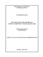 luận văn kế toán, kế toán quản trị chi phí tại công ty cao su quản trị