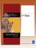 Giáo án - Bài giảng: ABSOLUTE C++ : CHAPTER 1 - C++ BASICS