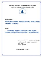 tiểu luận phương pháp sáng tạo ứng dụng trong phần mềm microsoft sharepoint