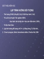 Giáo án - Bài giảng: TÀI LIỆU LẬP TRÌNH OOP TRONG C++