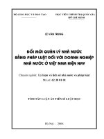 Đổi mới quản lý nhà nước bằng pháp luật đối với doanh nghiệp nhà nước ở Việt Nam hiện nay