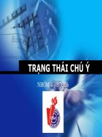 TRẠNG THÁI CHÚ Ý TRONG LAO ĐỘNG