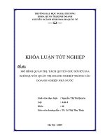 Mô hình quản trị tách quyền chủ sở hữu ra khỏi quyền quản trị doanh nghiệp trong các doanh nghiệp nhà nước