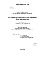 Quy hoạch và lập kế hoạch quản lý tổng hợp vùng bờ vịnh hạ long, quảng ninh  đánh giá chi phí lợi ích mở rộng theo 3 tuyến vùng bờ vịnh hạ long