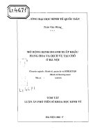 Mở rộng kinh doanh xuất khẩu hàng hóa và dịch vụ tại chỗ ở Hà Nội