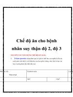 Chế độ ăn cho bệnh nhân suy thận độ 2, độ 3 docx