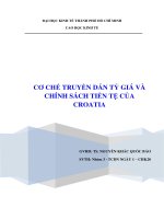 Cơ chế truyền dẫn tỷ giá và chính sách tiền tệ của Croatia