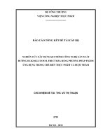 Nghiên cứu xây dựng quy trình công nghệ sản xuất đường oligoglucosyl fructoza bằng phương pháp enzim ứng dụng trong chế biến thực phẩm và dược phẩm