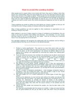 How to avoid the cowboy builder