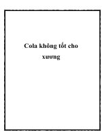 Cola không tốt cho xương pot