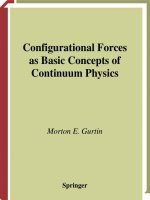 gurtin m.e. configurational forces as basic concepts of continuum physics 