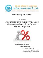 Cơ chế điều hành lãi suất của ngân hàng trung ương các nước phát triển và Việt Nam