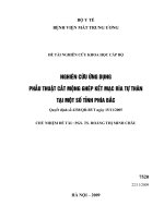 Nghiên cứu ứng dụng phẫu thuật cắt mộng ghép kết mạc rìa tự thân tại một số tỉnh phía bắc