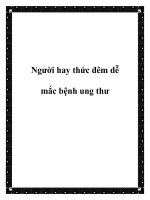 Người hay thức đêm dễ mắc bệnh ung thư pot