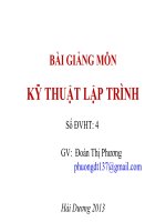 Giáo án - Bài giảng: BÀI GIẢNG KĨ THUẬT LẬP TRÌNH.