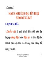 Bài giảng môn Kỹ thuật điện tử ( Lê Thị Kim Anh ) - Chương 4 ppt