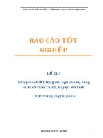 Nâng cao chất lượng đội ngũ cán bộ công chức xã Tiến Thịnh, huyện Mê linh, thực trạng và giải pháp