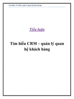 tiểu luận tìm hiểu về crm - quản lí quan hệ khách hàng