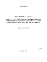 nghiên cứu mối liên quan giữa hội chứng rối loạn hô hấp sinh sản ở lợn (prrs) với vi khuẩn gây bệnh kế phát và xác định biện pháp phòng, trị bệnh