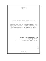 Khảo sát tần suất dị tật tim thai nhi ở các bà mẹ có tuổi thai từ 16 - 24 tuần