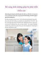 Bổ sung dinh dưỡng giúp bé phát triển chiều cao ppt