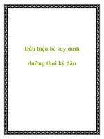 Dấu hiệu bé suy dinh dưỡng thời kỳ đầu docx