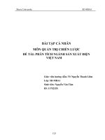 PHÂN TÍCH NGÀNH SẢN XUẤT ĐIỆN VIỆT NAM