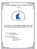 tiểu luận phương pháp sáng tạo và ứng dụng trong một số lĩnh vực công nghệ thông tin