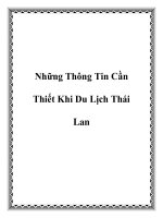 Những Thông Tin Cần Thiết Khi Du Lịch Thái Lan doc