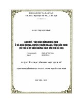 LỊCH SỬ VĂN HÓA DÒNG HỌ LÊ NHO Ở XÃ HOÀI THƯỢNG , HUYỆN THUẬN THÀNH TỈNH BẮC NINH