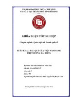 khóa luận tốt nghiệp xuất khẩu rau quả của việt nam sang thị trường đài loan
