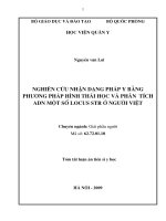 Nghiên cứu nhận dạng pháp y bằng phương pháp hình thái học và phân tích ADN một số locus STR ở người Việt