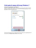 Cách quản lý mạng wifi trong windows 7