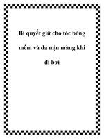 Bí quyết giữ cho tóc bóng mềm và da mịn màng khi đi bơi ppt