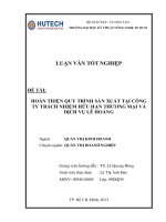 hoàn thiện quy trình sản xuất tại công ty tnhh thương mại và dịch lê hoàng