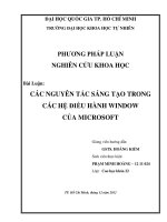 tiểu luận các nguyên tắc sáng tạo trong các hệ điều hành window của microsoft