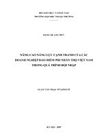 Nâng cao năng lực cạnh tranh của các doanh nghiệp bảo hiểm phi nhân thọ Việt Nam trong quá trình hội nhập