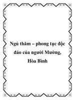 Ngủ thăm – phong tục độc đáo của người Mường, Hòa Bình ppt