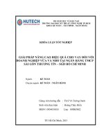 giải pháp nâng cao hiệu quả cho vay danh cho doanh nghiệp vừa và nhỏ tại ngân hàng tmcp sài gòn thương tín - sgd hồ chí minh