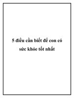 5 điều cần biết để con có sức khỏe tốt nhất pptx
