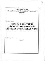 Đề tài : Khảo sát quá trình xác định COD trong các điều kiện độ mặn khác nhau