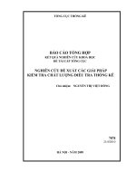 Đề Tài : Nghiên cứu đề xuất các giải pháp kiểm soát chất lượng điều tra thống kê