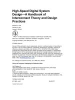 High speed digital system design a handbook of interconnect theory and design practices   john wiley