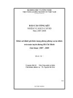 khảo sát đánh giá hiện trạng phông phóng xạ tự nhiên trên toàn tuyến đường hồ chí minh. giai đoạn 2007-2008